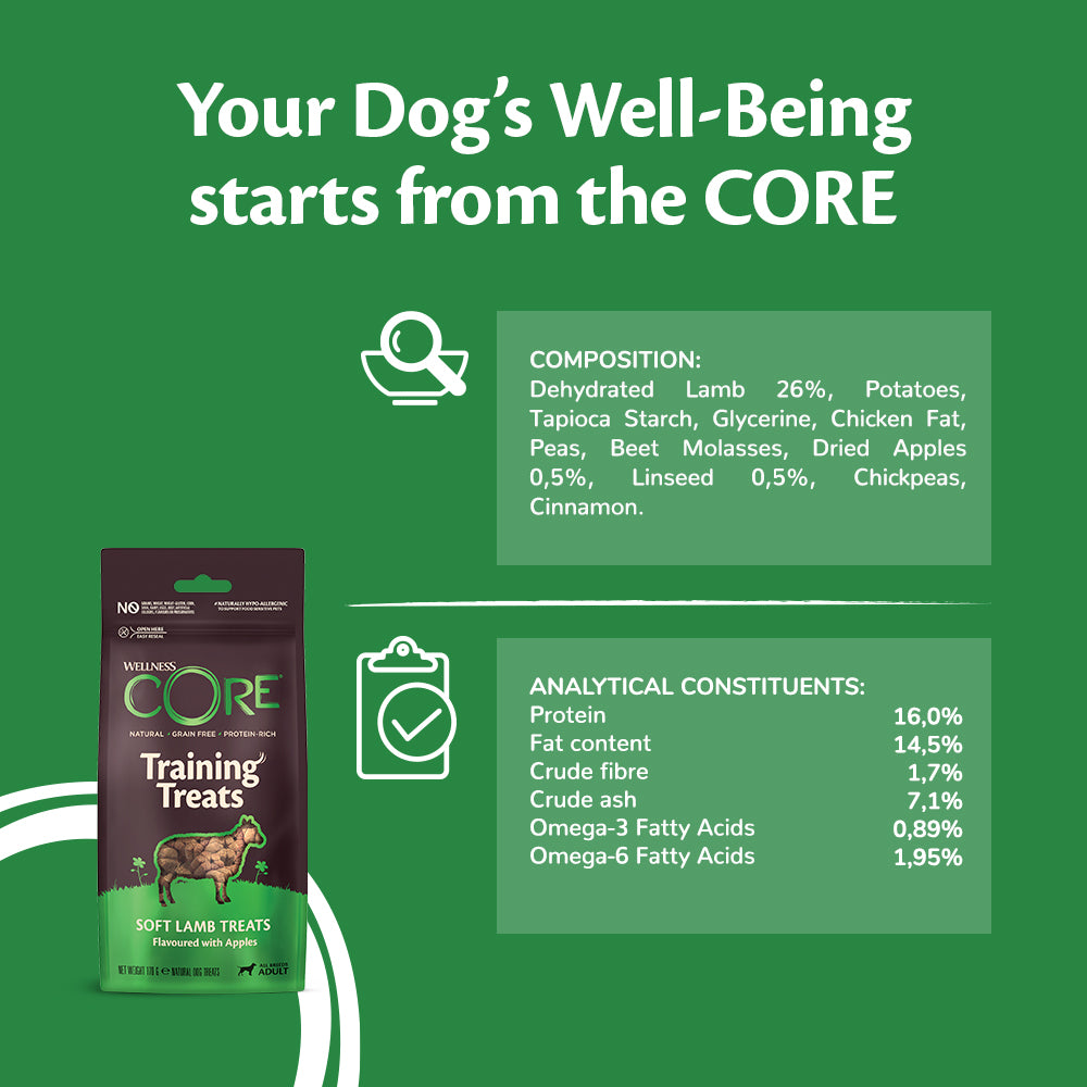 Wellness CORE training treats soft lamb&apple 170gr