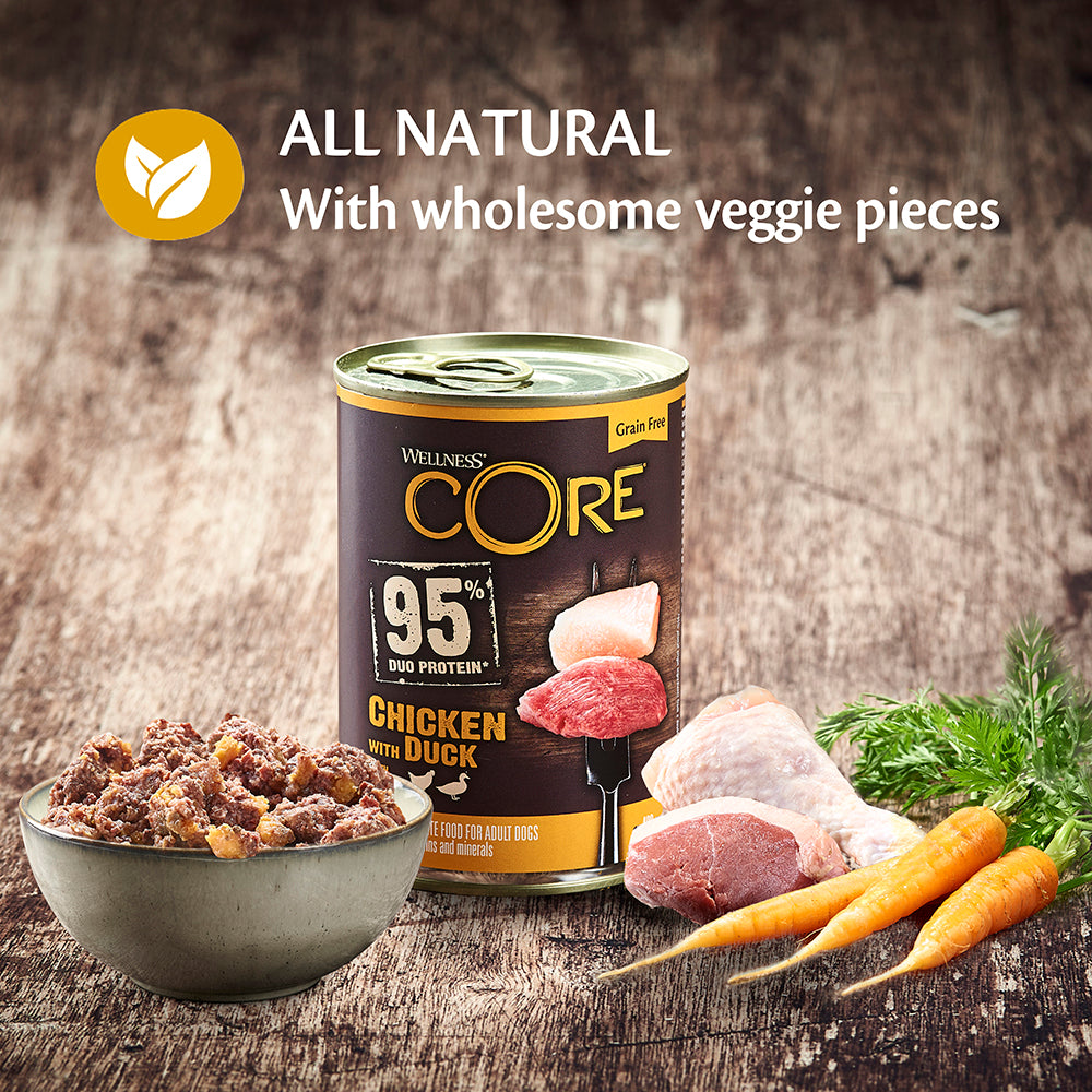 Wellness CORE can dog 95% duo protein chicken&duck 400gr