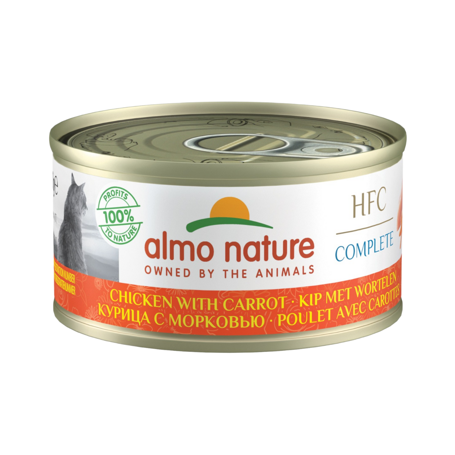 Almo Nature HFC cat blik complete kip&wortel 70gr