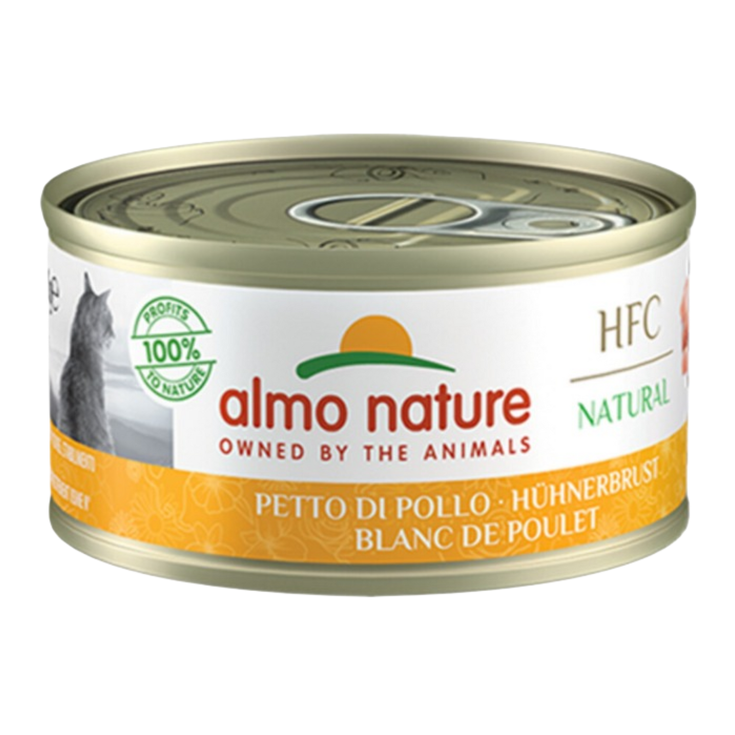 Almo Nature HFC cat blik natural kippenborst 70gr