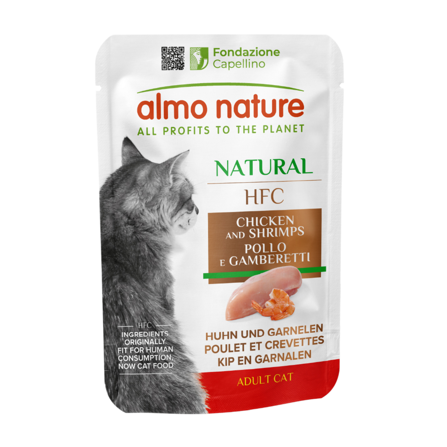 Almo Nature HFC cat pouch natural kip&garnalen 55gr