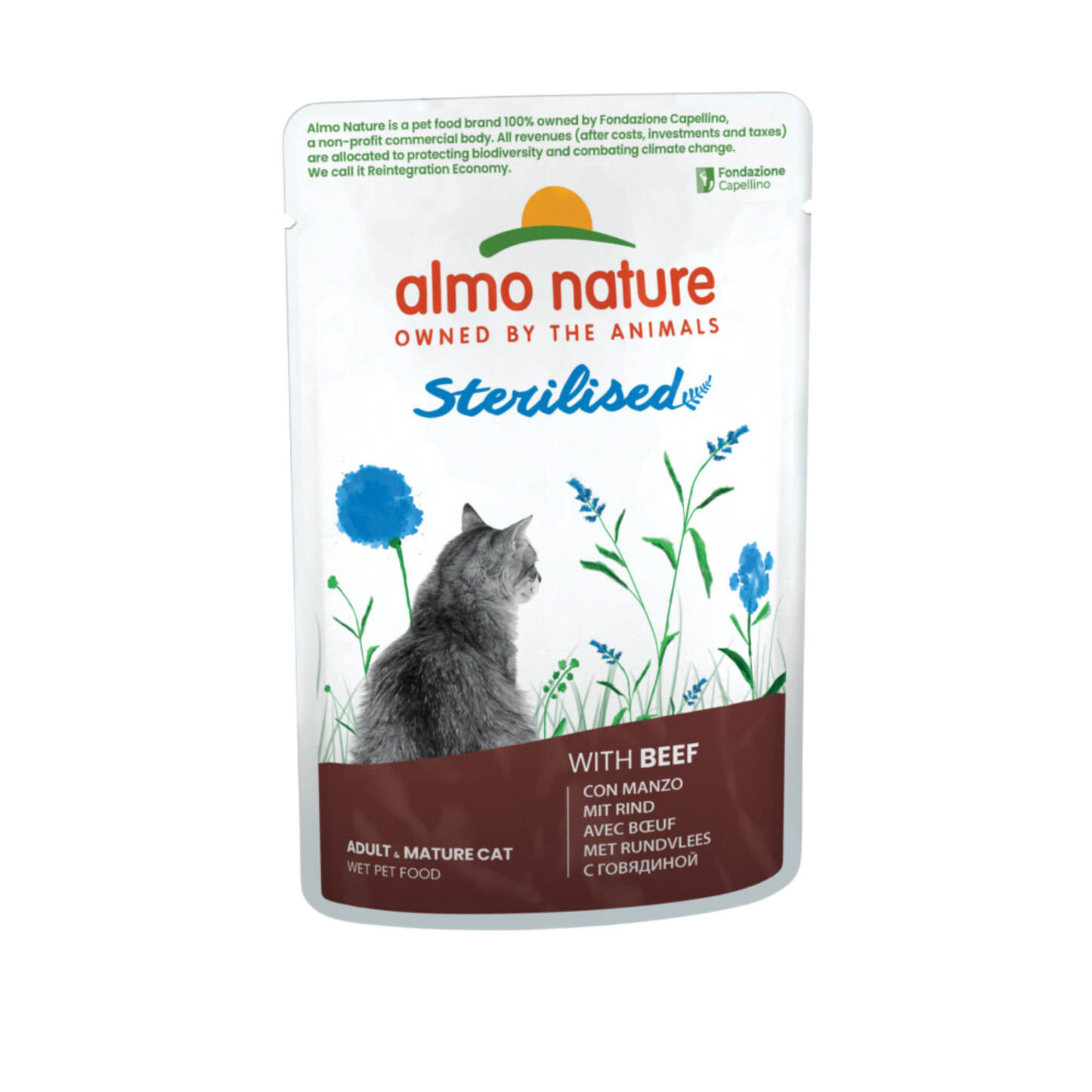 Almo Nature Holistic cat pouch sterilised rund (Beef) 70gr