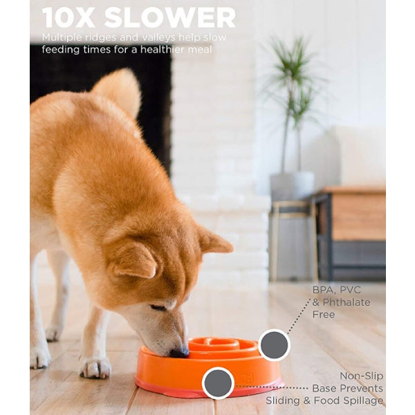 Outward Hound dog fun feeder swirl orange medium 1st
