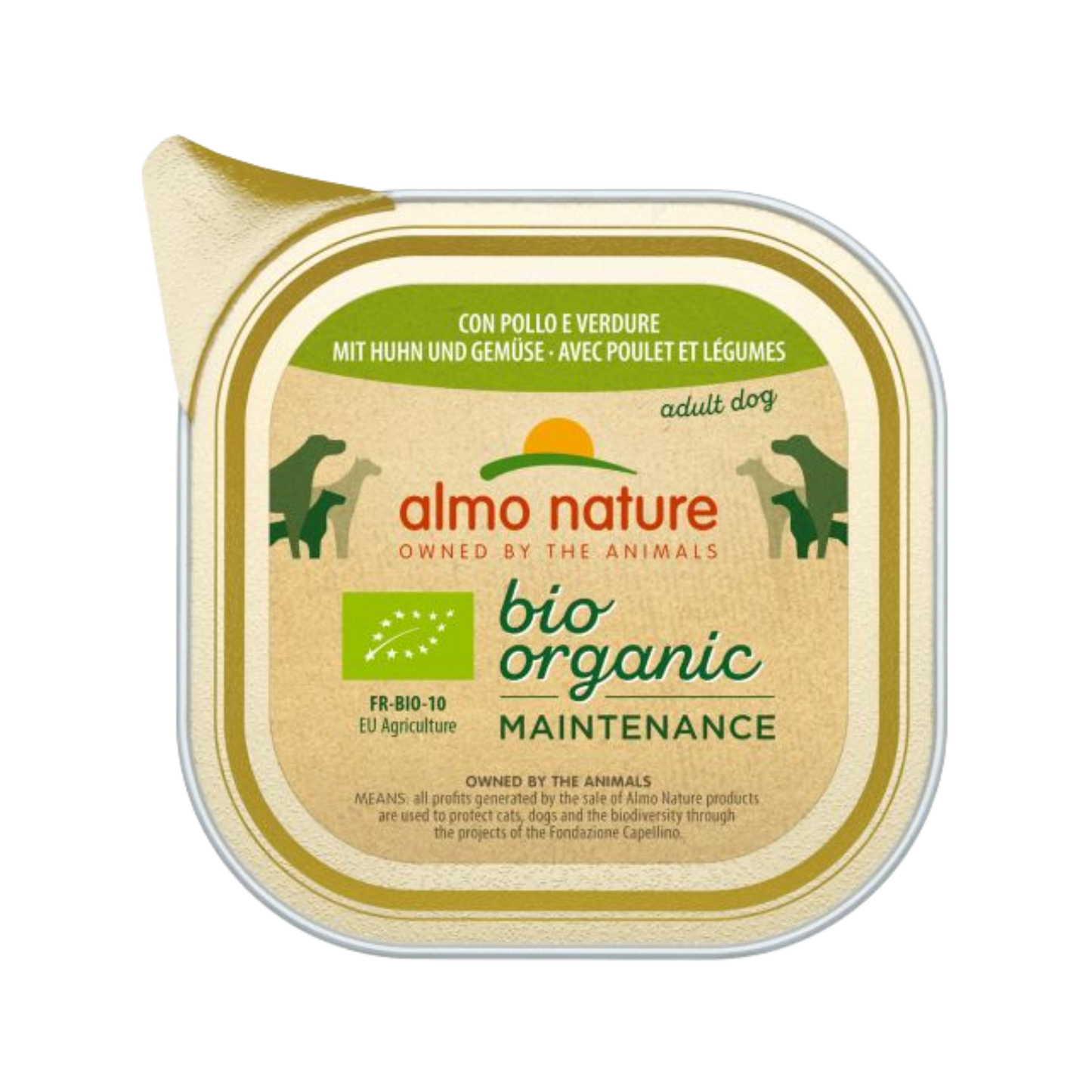 Almo Nature Biorganic dog alu kip&groenten 100gr
