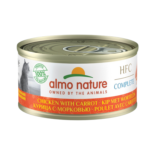 Almo Nature HFC cat blik complete kip&wortel 70gr