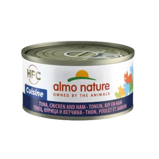 Almo Nature HFC cat blik cuisine tonijn&kip&ham (Tuna, Chicken &amp; Ham) 70gr
