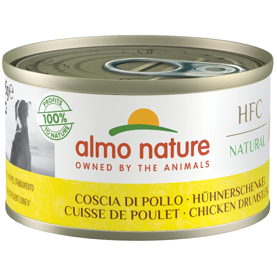 Almo Nature HFC dog blik natural kippenboutvlees (Chicken Drumstick) 95gr