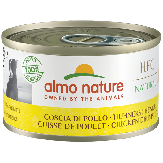 Almo Nature HFC dog blik natural kippenboutvlees (Chicken Drumstick) 95gr