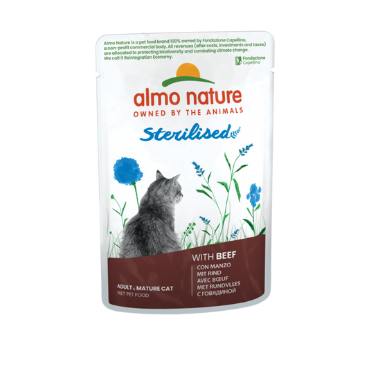 Almo Nature Holistic cat pouch sterilised rund (Beef) 70gr