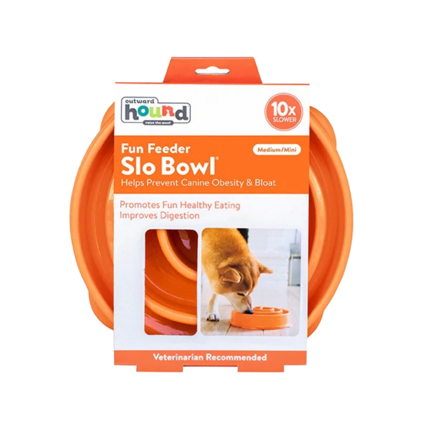 Outward Hound dog fun feeder swirl orange medium 1st