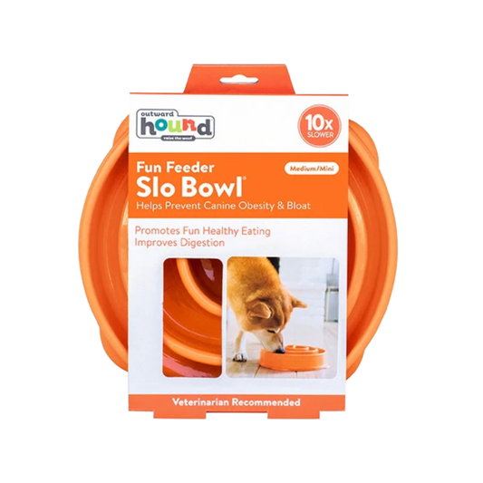 Outward Hound dog fun feeder swirl orange medium 1st