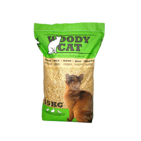 Woody Cat houtkorrel (15kg) 25ltr